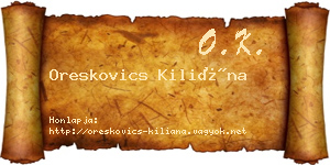 Oreskovics Kiliána névjegykártya